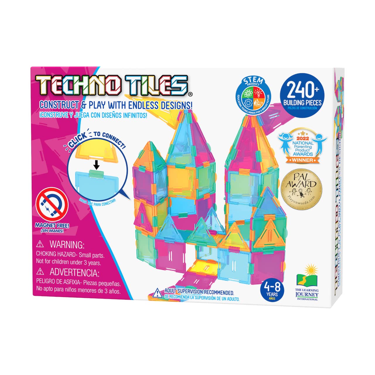 Techno Tiles - Geometric Snap & Build Tiles: Pastel Colors: 240+ Pcs